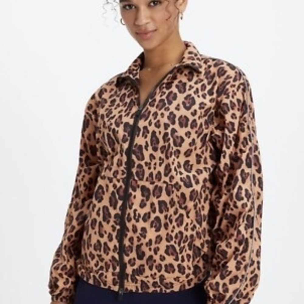 Fabletics Leopard Print Windbreaker Jacket - image 1